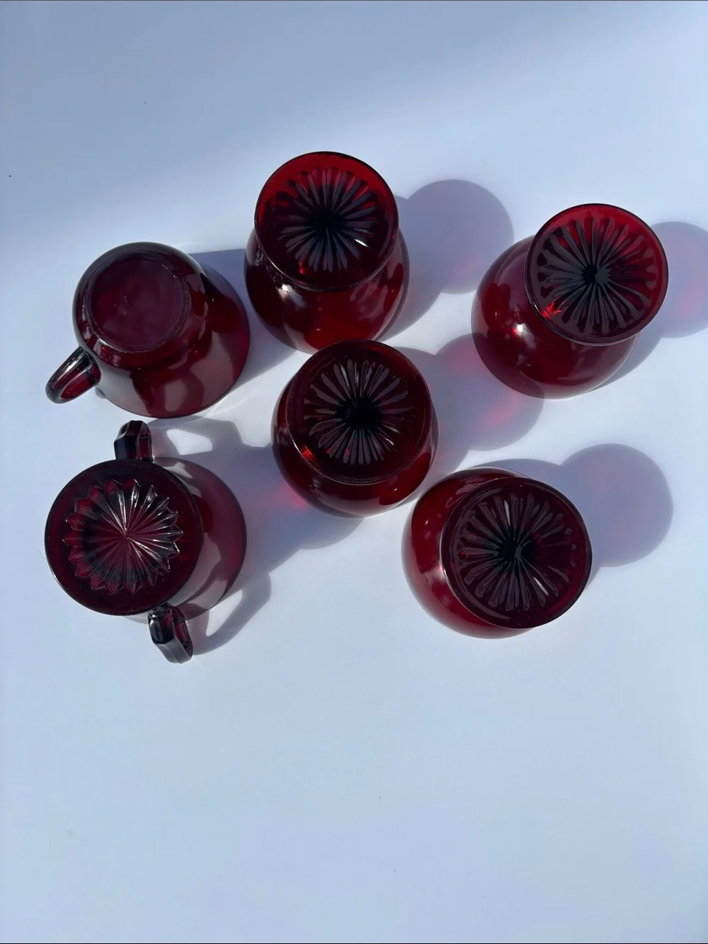 Vintage anchor hocking royal ruby red sherbet cup sugar bowl mug cranberry glass